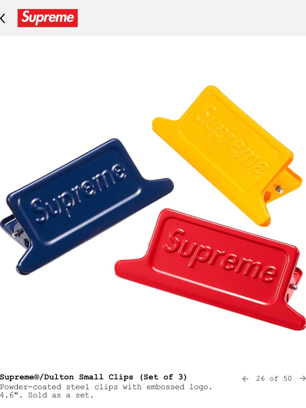 Supreme®/Dulton Small Clips (Set of 3)